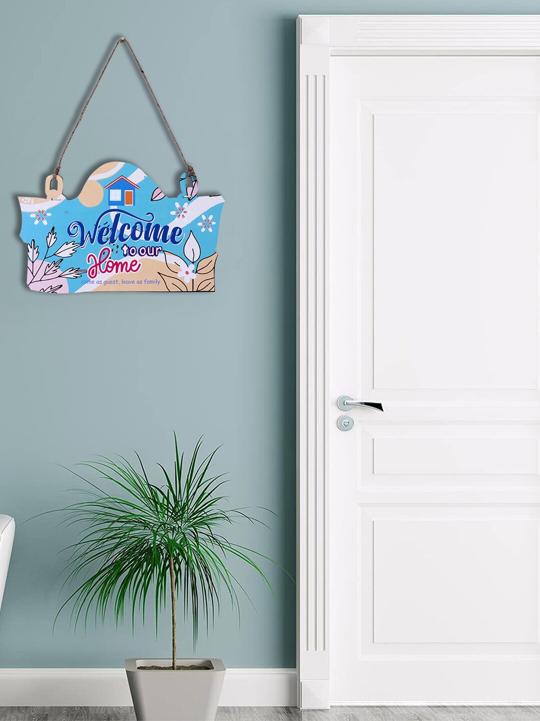 

Kuber Industries Blue & White Welcome To Our Home Wall Decor