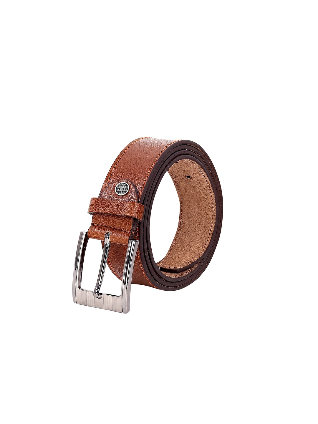Leather World Men Tan Leather Formal Belt