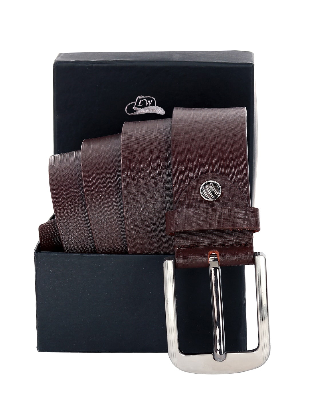 

Leather World Men Brown Leather Formal Belt