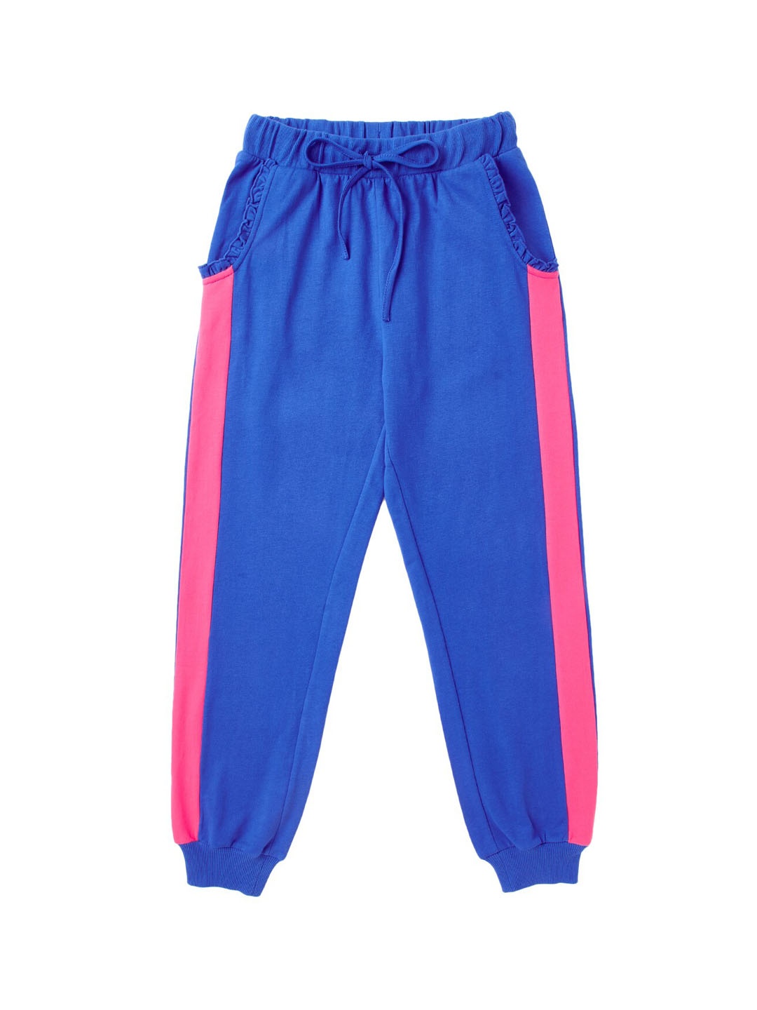 

Cub McPaws Girls Blue & Pink Colourblocked Cotton Jogger