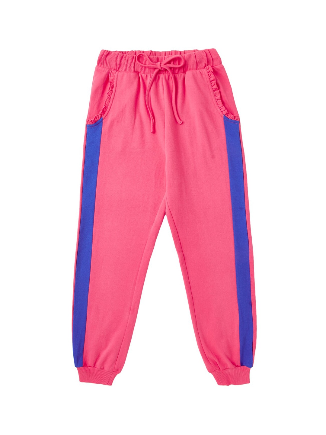 

Cub McPaws Girls Pink & Blue Colourblocked Cotton Joggers