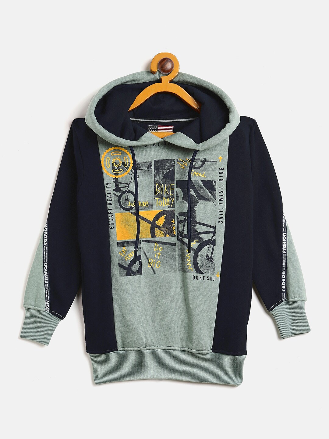 

Duke Boys Green Printed Hooded Sweatshirt