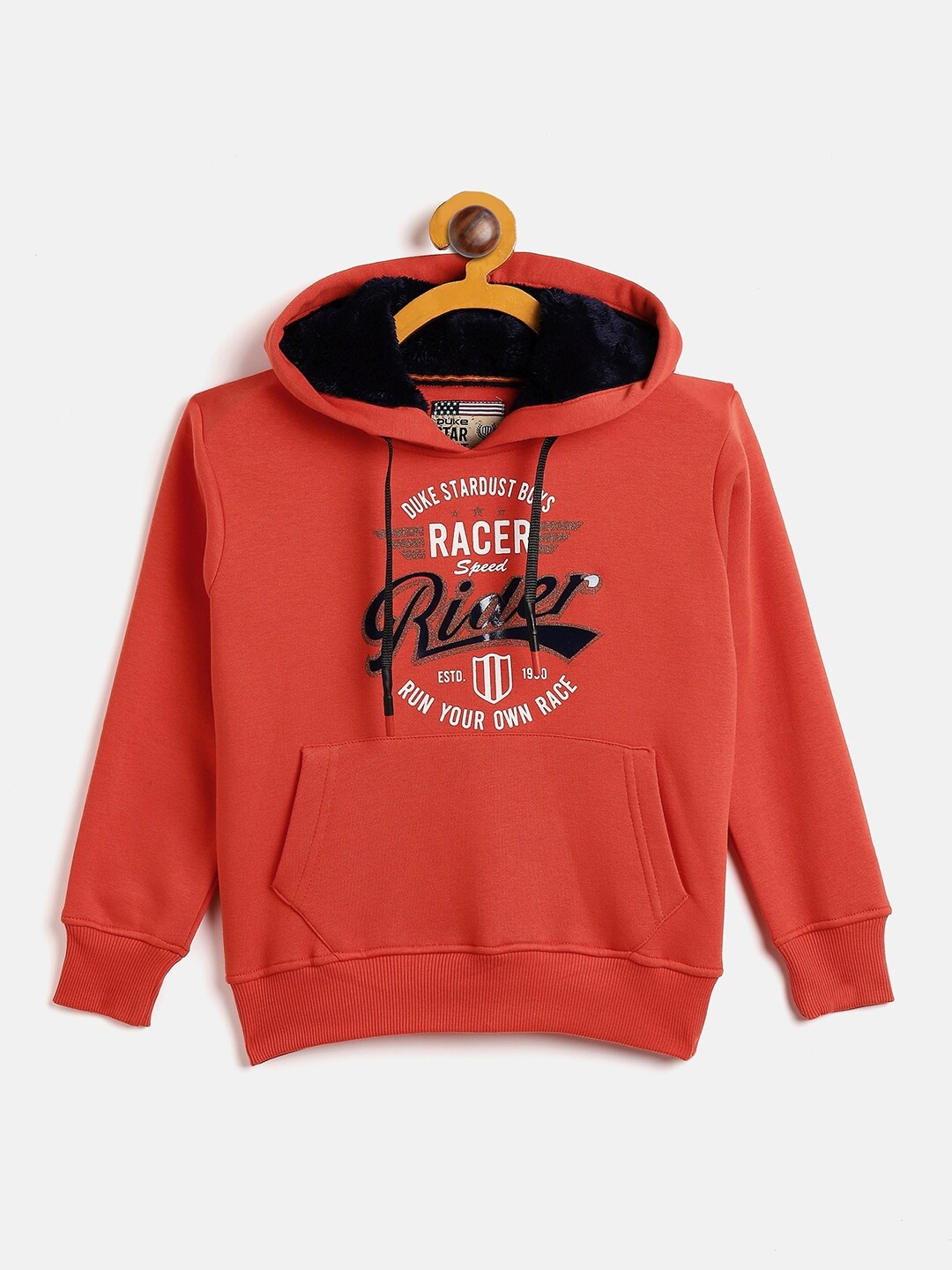 

Duke Boys Orange Printed Hooded Sweatshirt