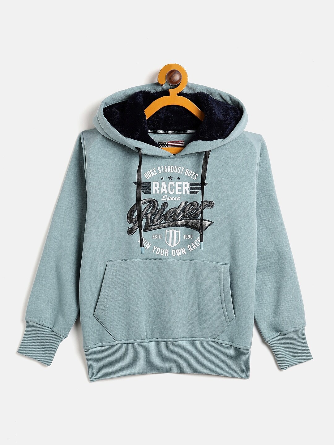 

Duke Boys Blue Printed Hooded Fleece Sweatshirt
