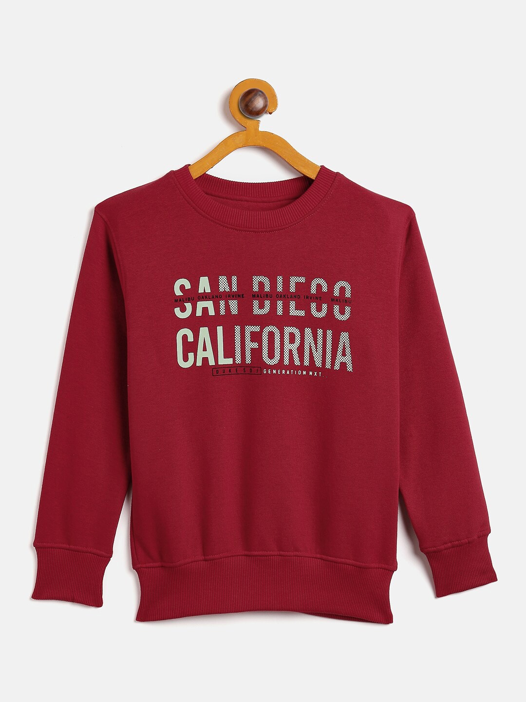 

Duke Boys Red Typography Printed Fleece Pullover Sweatshirt