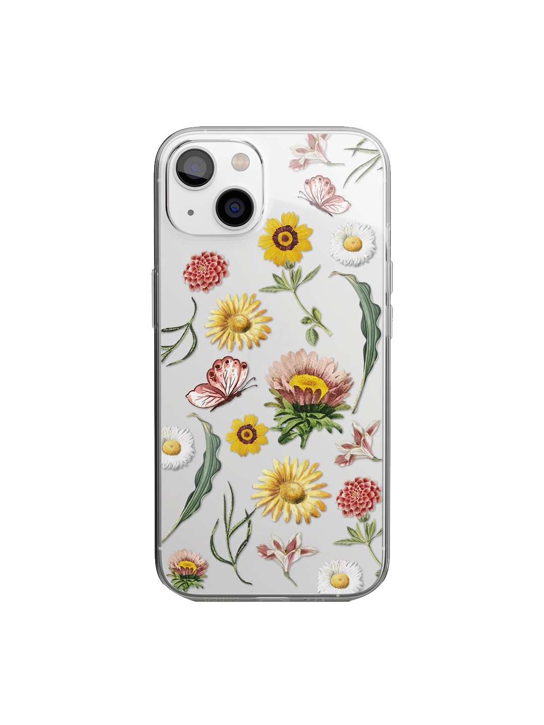 

macmerise Transparent Floral Printed iPhone 14 Phone Back Case