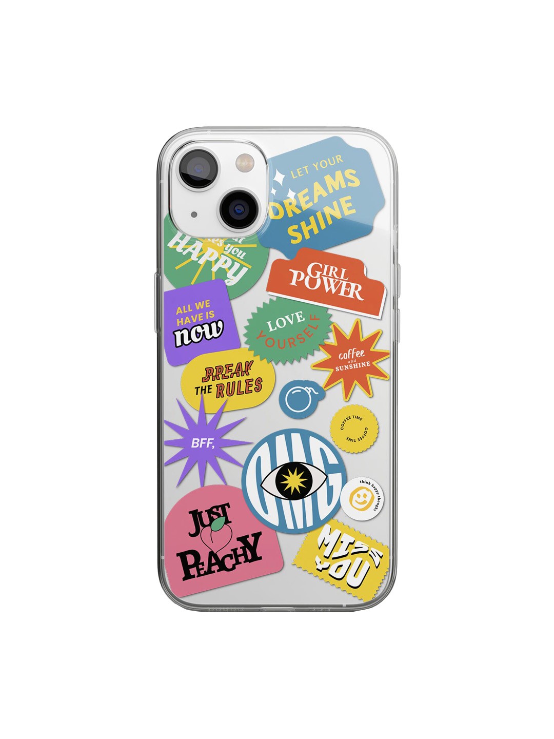 

macmerise Transparent & Multi-Coloured iPhone 14 Plus Back Case