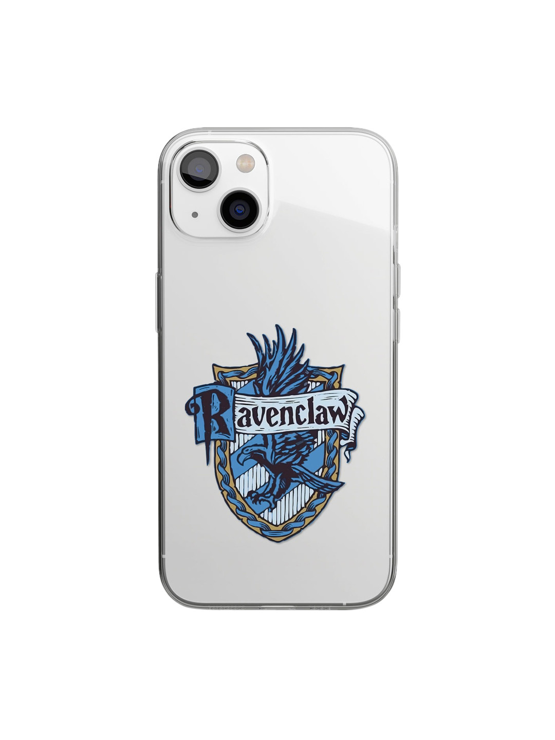 

macmerise Blue Printed iPhone 14 Plus Clear Back Case