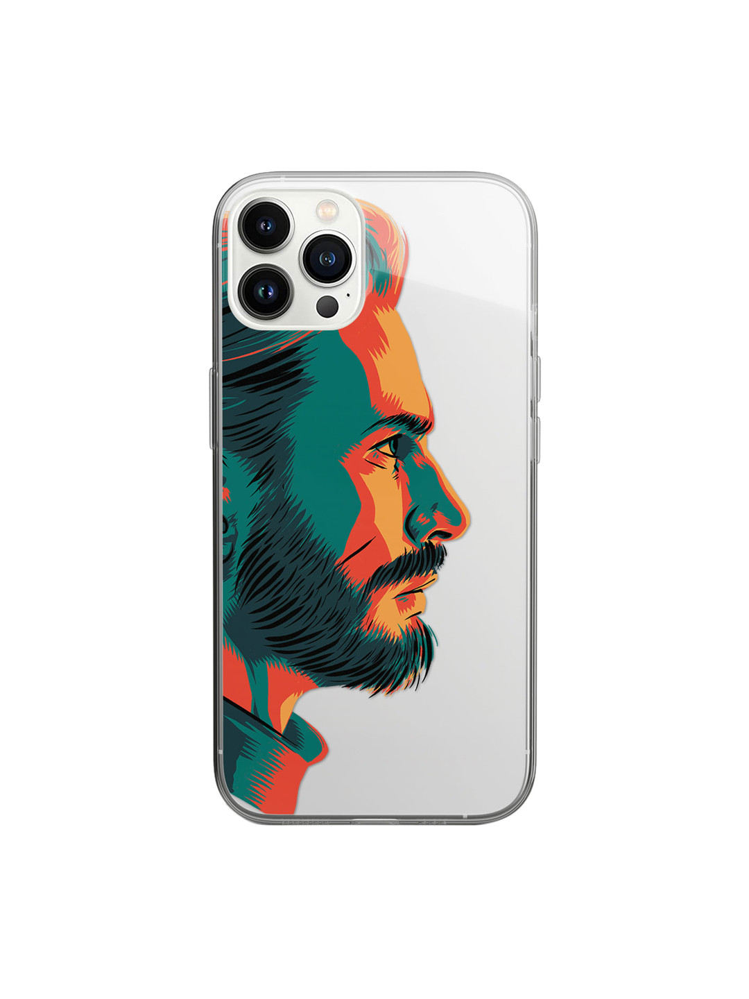 

macmerise White & Green Printed iPhone 14 Pro Clear Phone Back Case