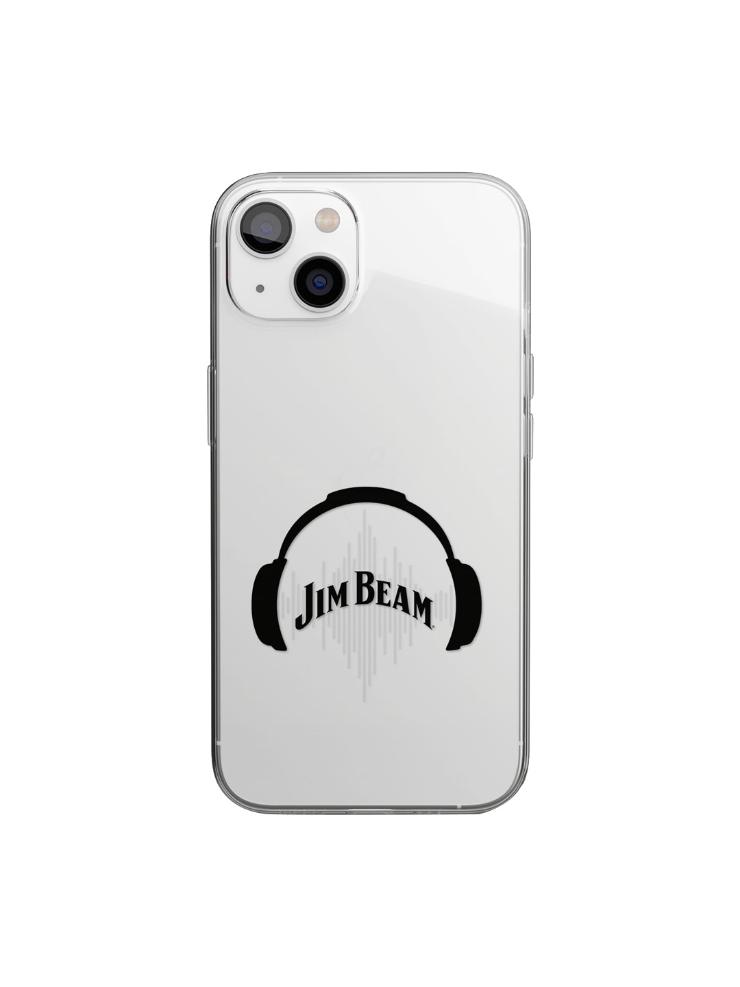 

macmerise White & Black Printed Jim Beam Solid Sound Design iPhone 14 Clear Phone Back Case