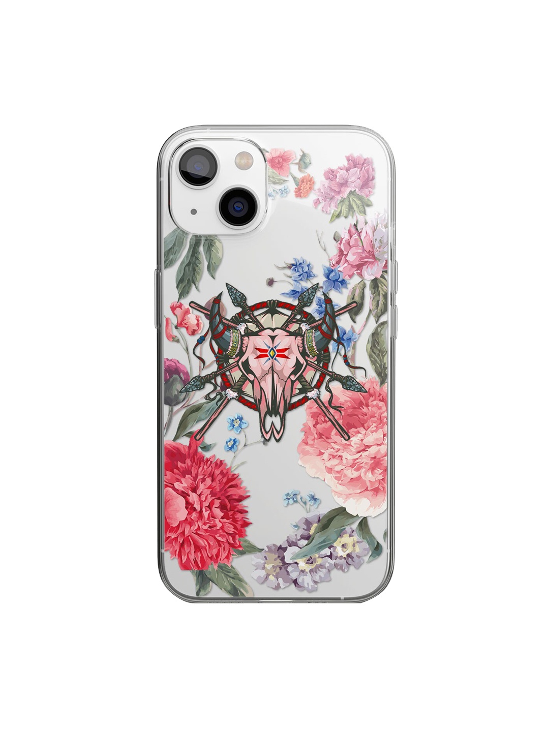 

macmerise White & Pink Floral iPhone 14 Back Case