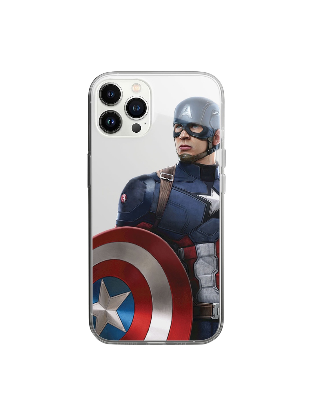 

macmerise Blue & Red Printed Team Captain Design iPhone 14 Pro Clear Phone Back Case