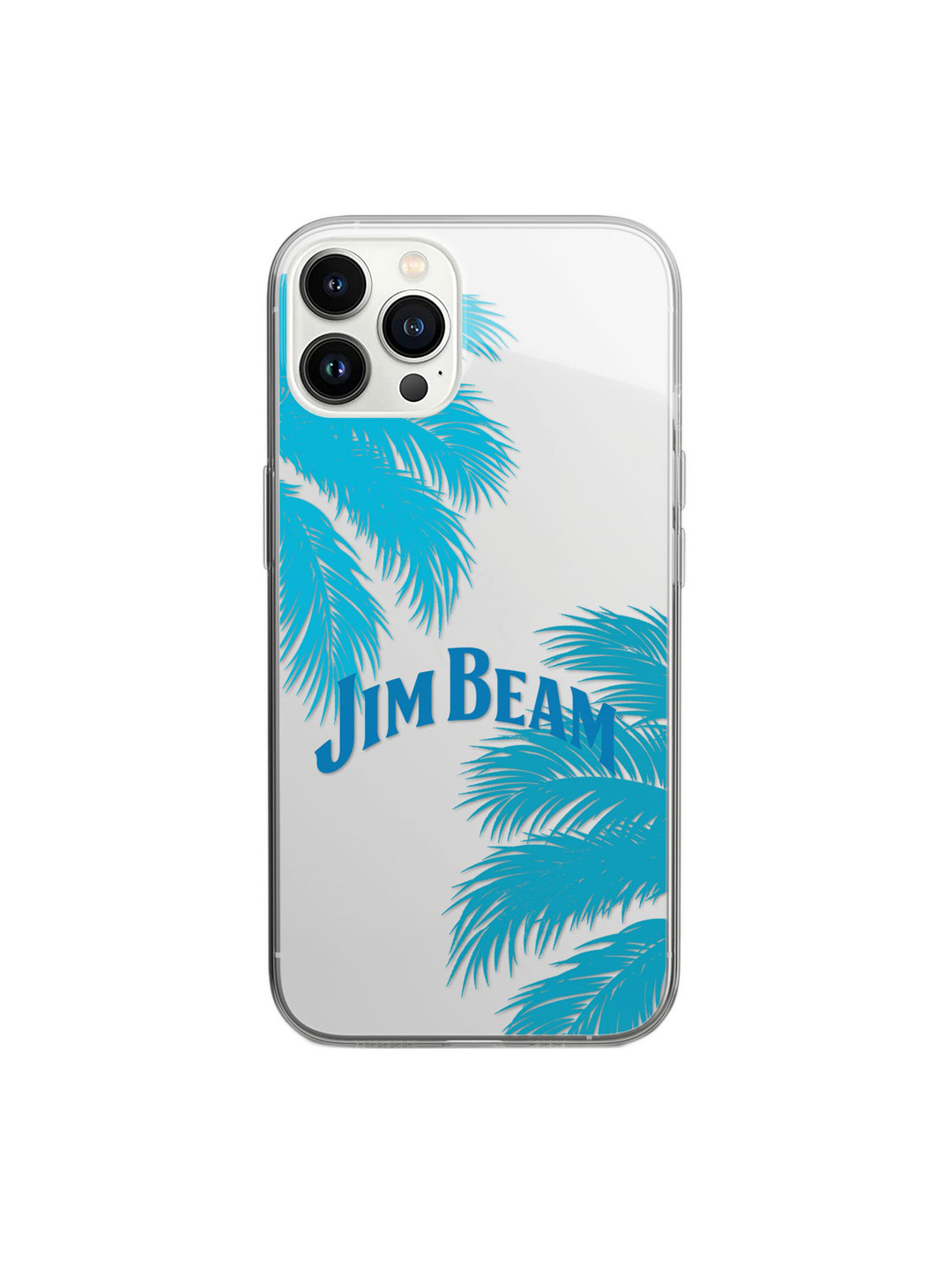 

macmerise White & Blue Jim Beam Palms Design Printed iPhone 14 Pro Back Case