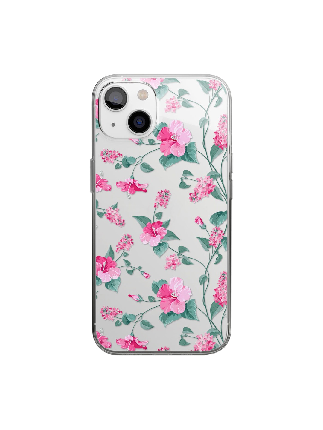 

macmerise White & Pink Hibiscus Blush iPhone 14 Back Case