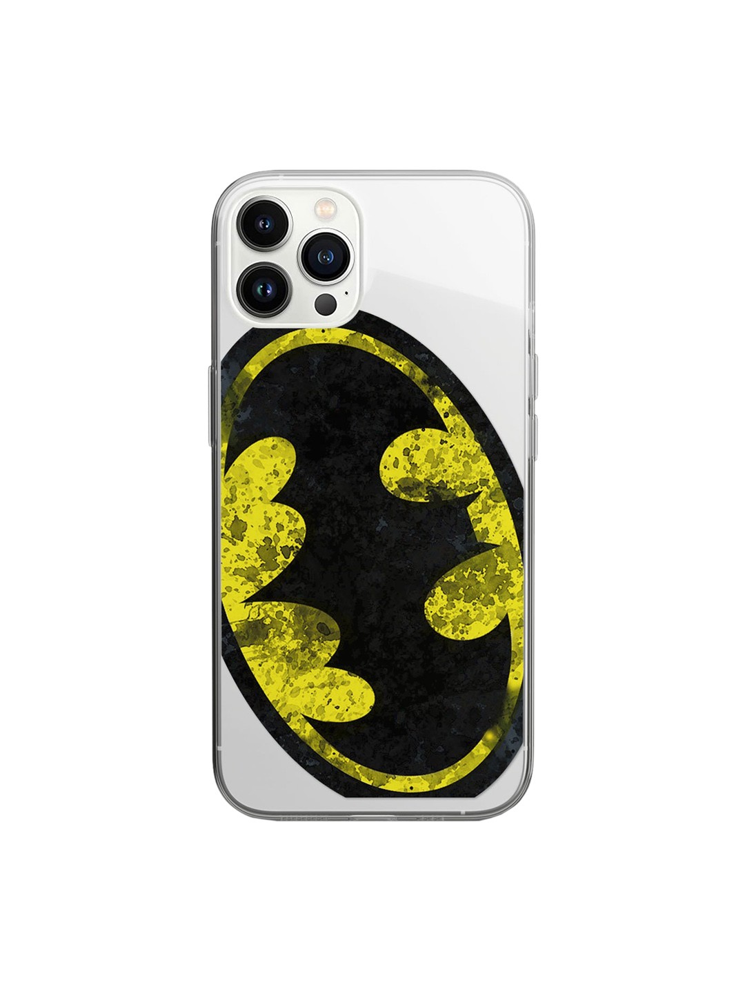

macmerise Transparent & Black Printed Batman Splatter Design iPhone 14 Pro Clear Phone Back Case