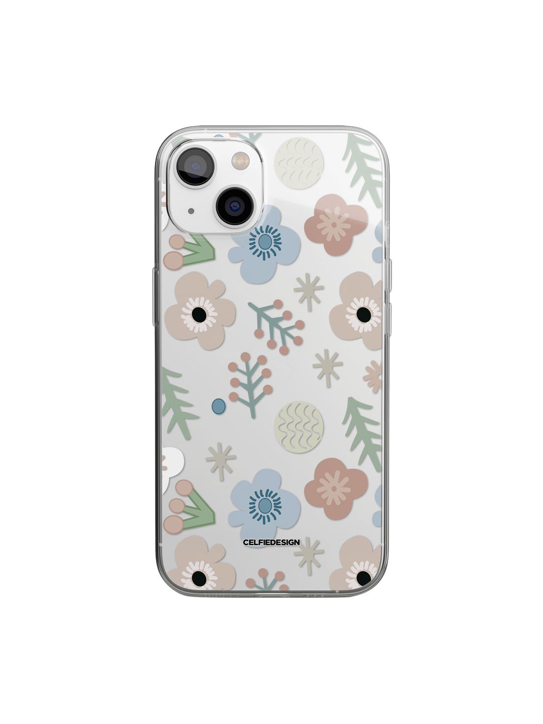 

macmerise White & Pink Floral Printed Rubber iPhone 14 Clear Case Cover