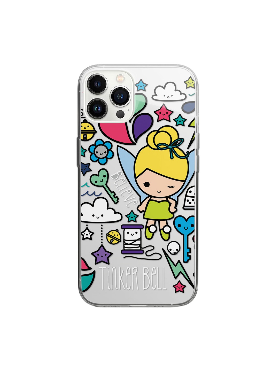 

macmerise Transparent & Yellow Printed Tinker World Design Clear iPhone 14 Pro Phone Back Case