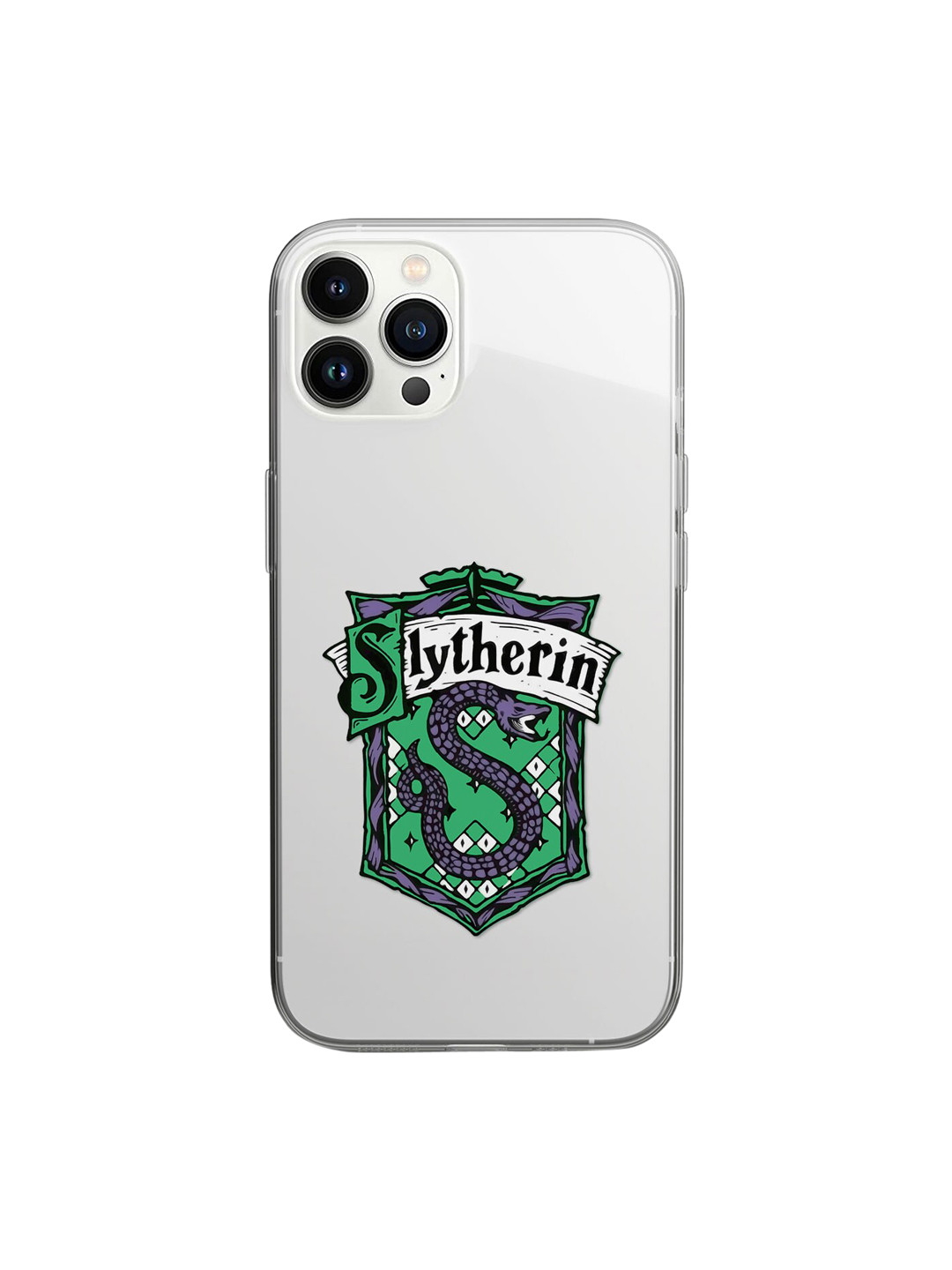 

macmerise Transparent & Green Printed Slytherin Design iPhone 14 Pro Phone Back Case