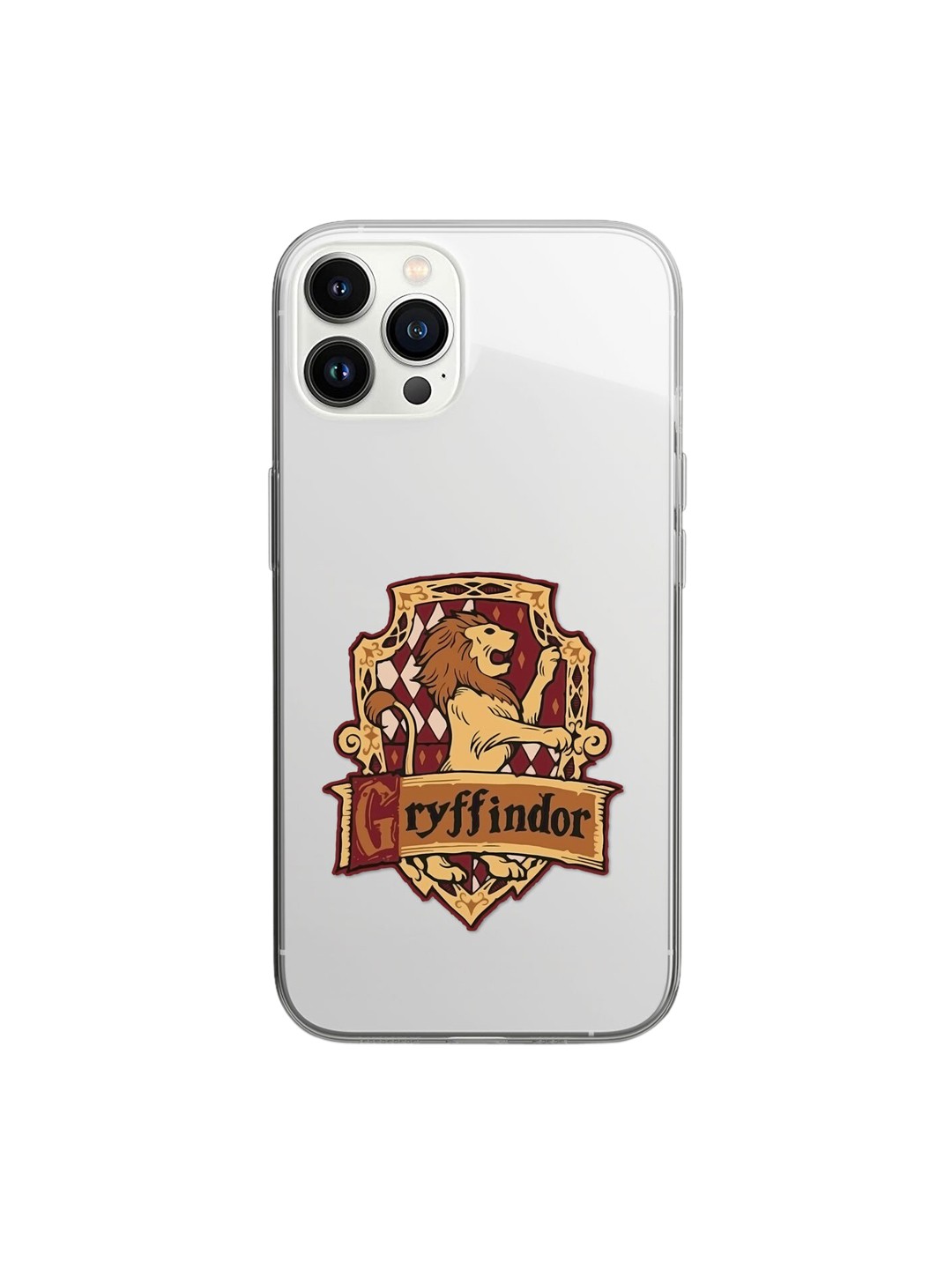 

macmerise Transparent & Brown Printed Crest Gryffindor Design iPhone 14 Pro Clear Phone Back Case, Multi