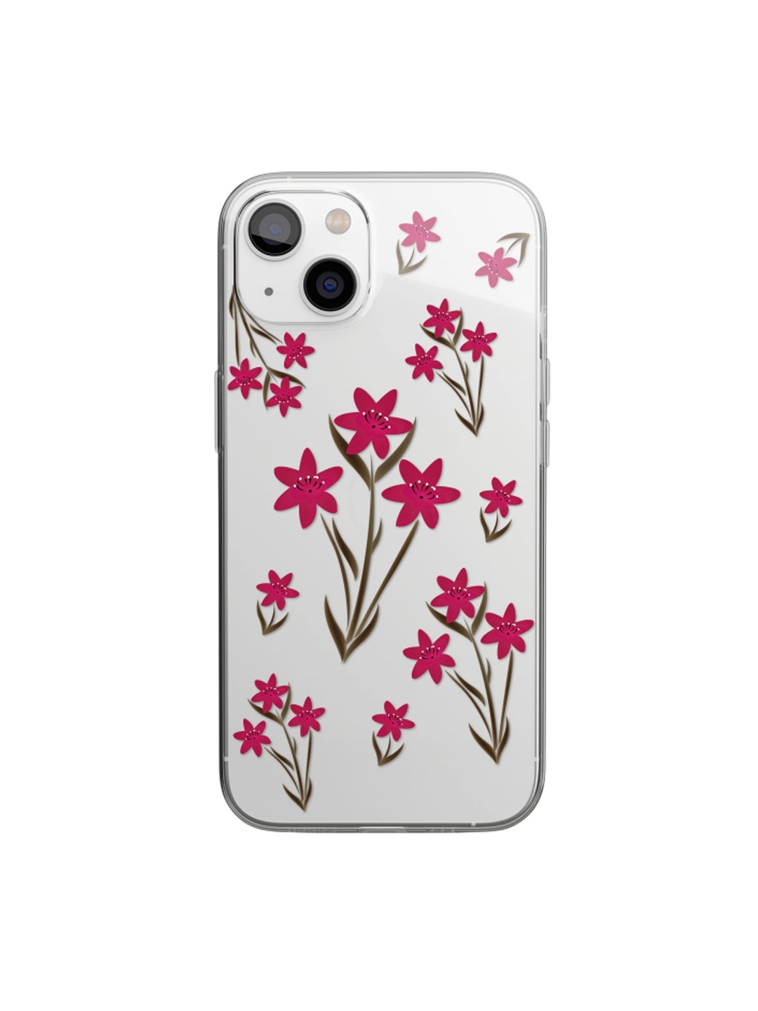 

macmerise White & Red SK Zephyr Pink Lily Design iPhone 14 Plus Back Case