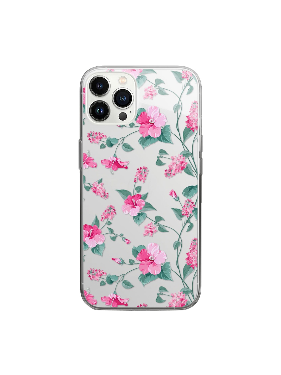 

Macmerise White & Pink Hibiscus Blush iPhone 14 Pro Clear Case