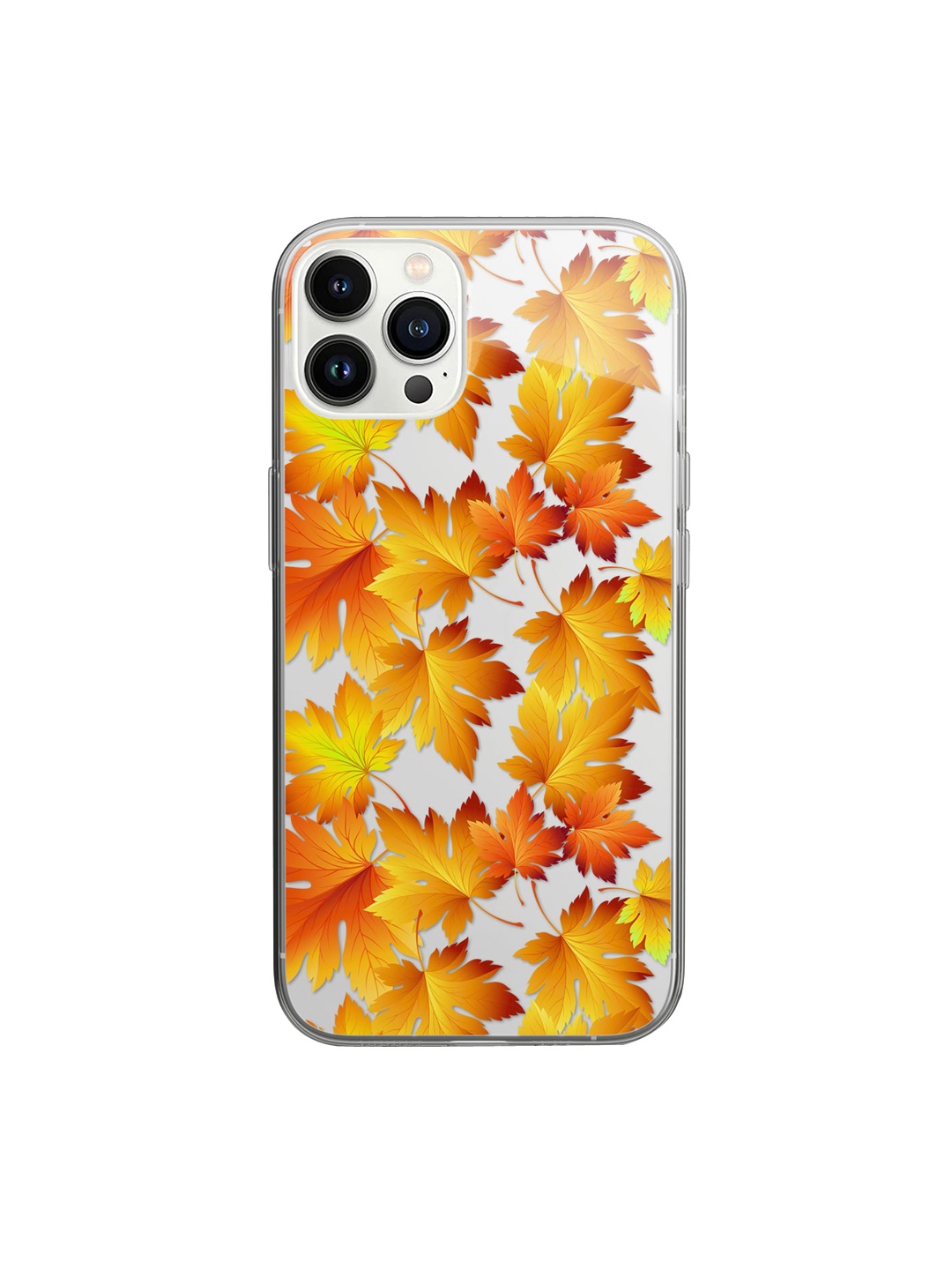 

macmerise Orange Printed iPhone 14 Pro Clear Phone Back Case