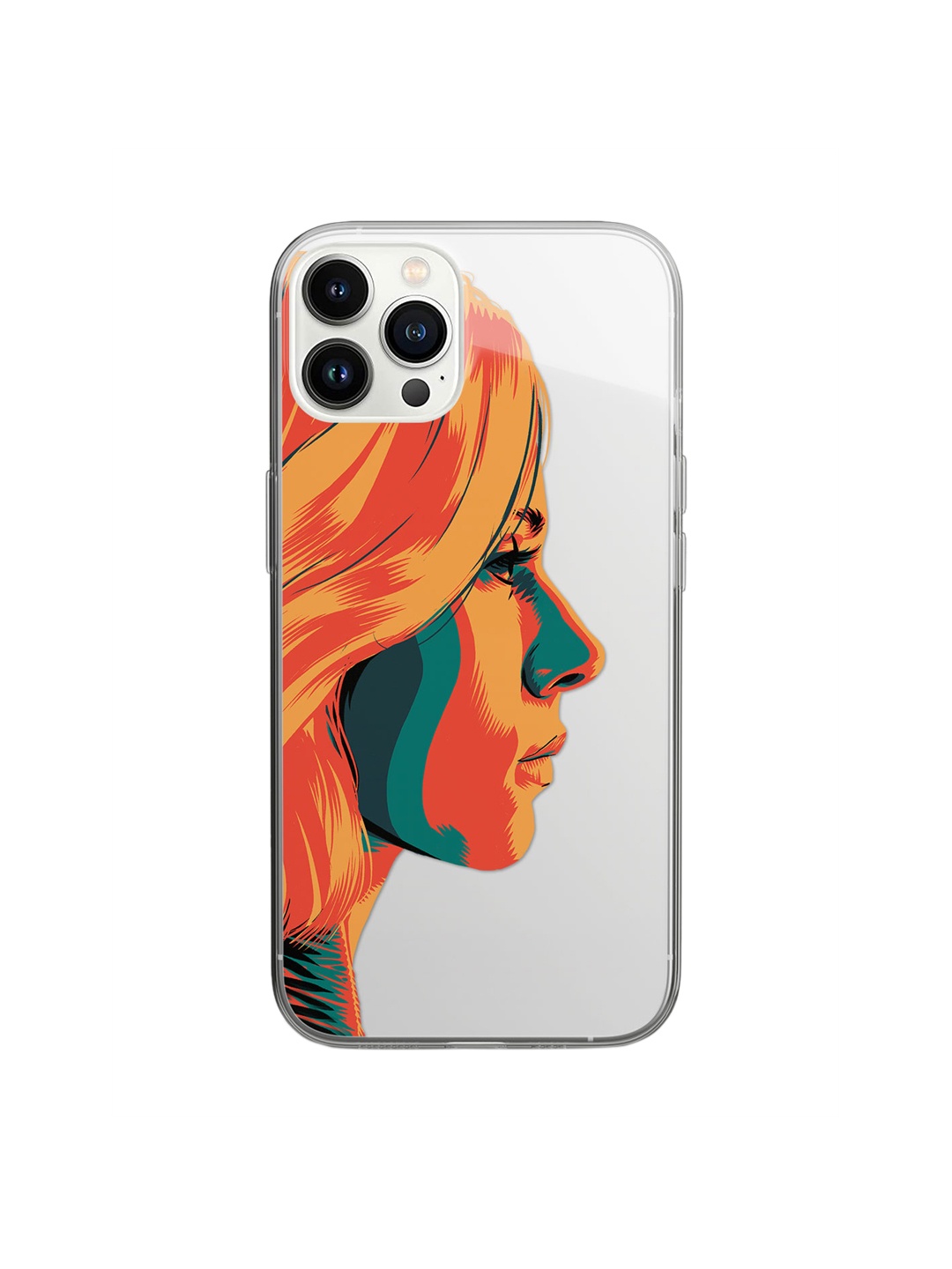 

macmerise Transparent & Orange Colored Illuminated Black Widow Design iPhone 14 Pro Max Clear Phone Back Case
