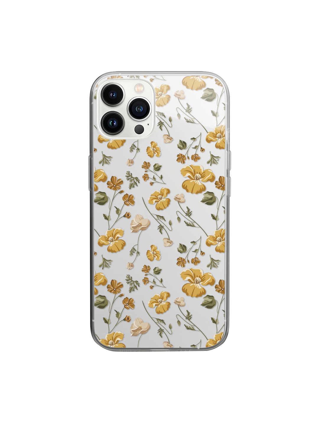 

macmerise Transparent & Green Printed SK Shining Prim Rose Design iPhone 14 Pro Clear Phone Back Case