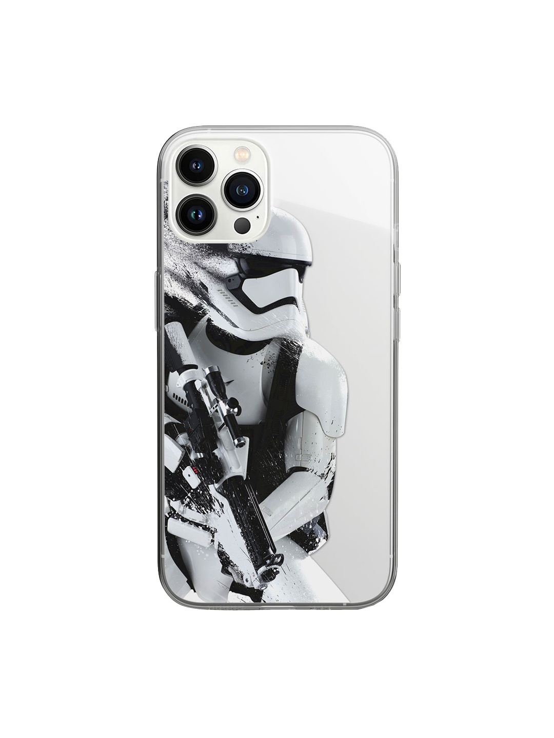 

macmerise Grey Printed Trooper Storm Design iPhone 14 Pro Clear Phone Back Case