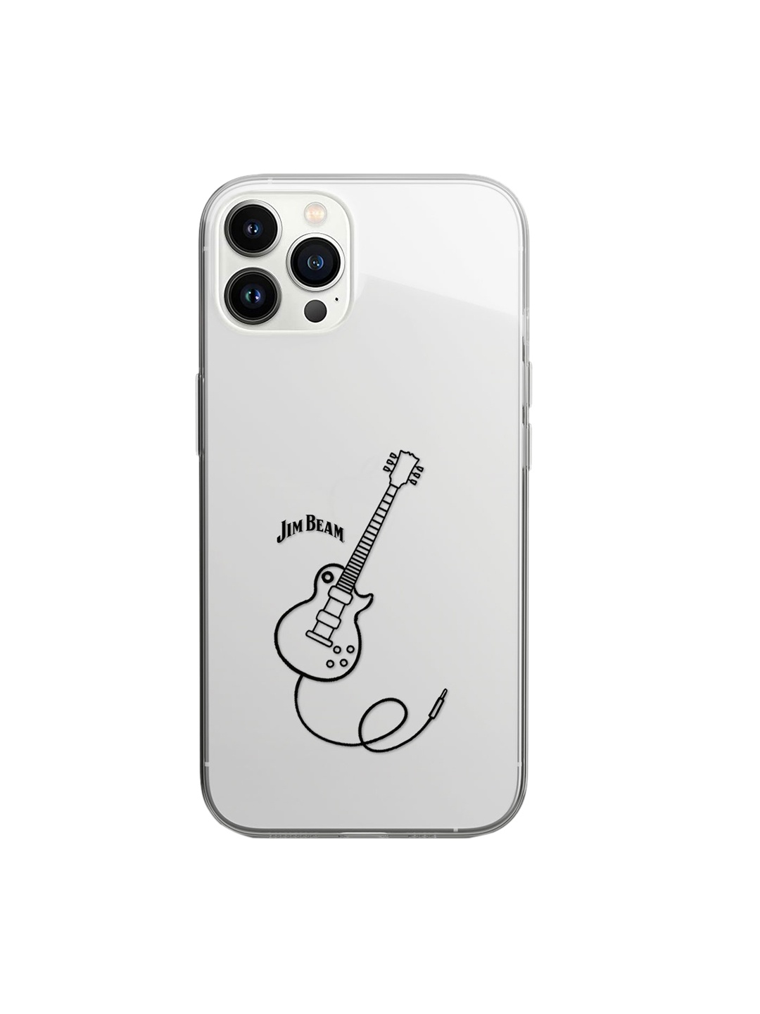 

macmerise Black & White Jim Beam Rock On iPhone 14 Pro Max Clear Back Case