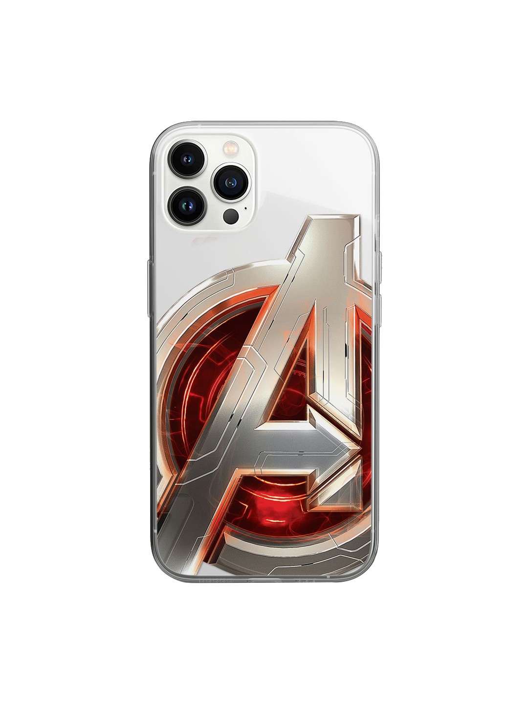 

macmerise White & Red Avengers Printed Rubber iPhone 14 Pro Max Clear Case Cover