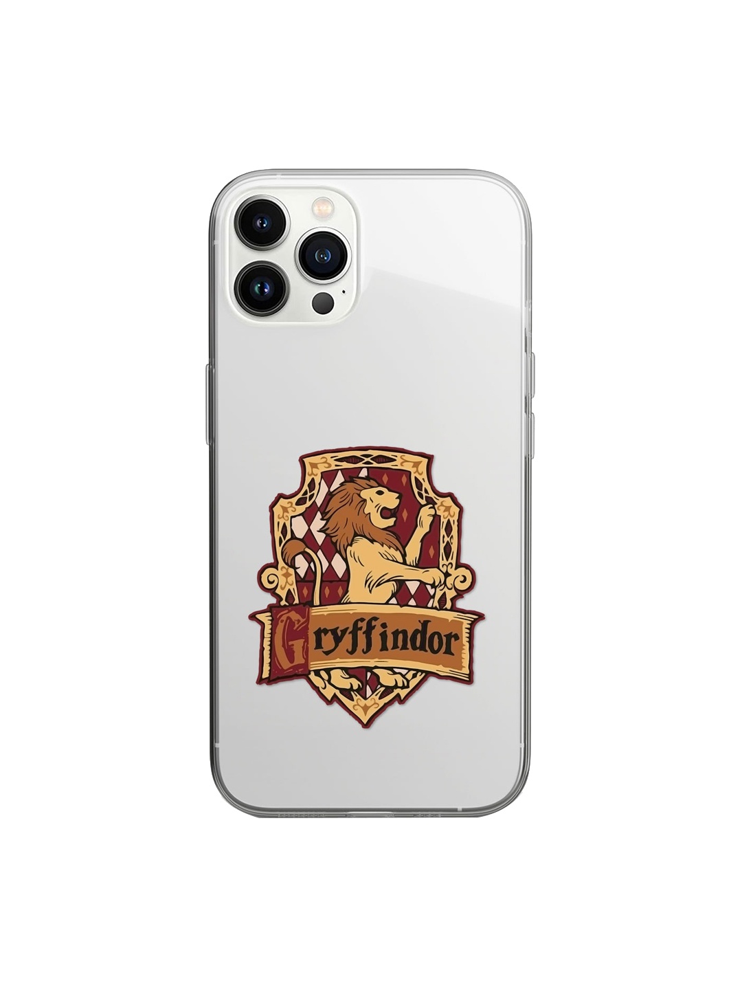 

macmerise Transparent & Beige Printed Crest Gryffindor Design Clear iPhone 14 Pro Max Phone Back Case