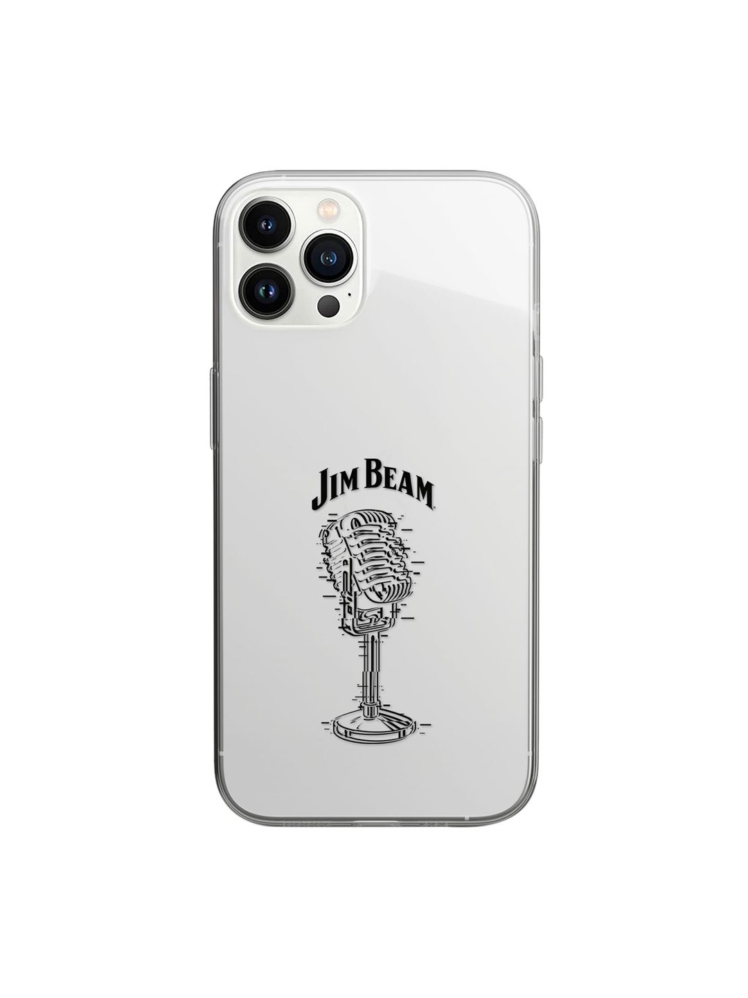 

macmerise Transparent & Black Jim Beam Retro Mic Design iPhone 14 Pro Max Back Cover