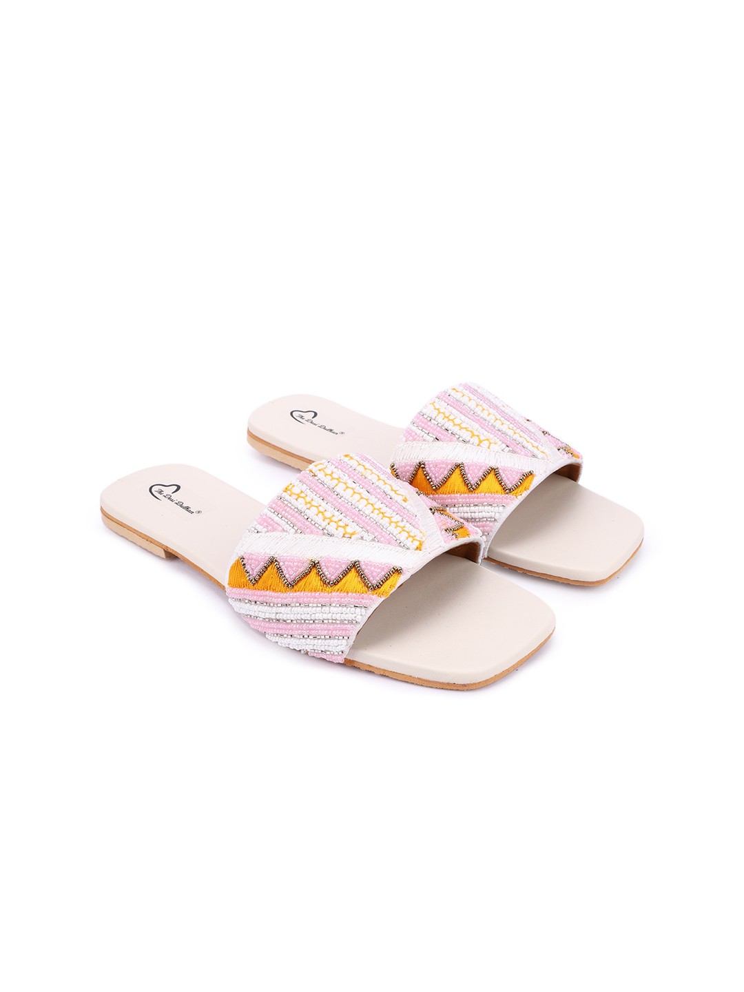 

The Desi Dulhan Women Pink Embellished Party Open Toe Flats