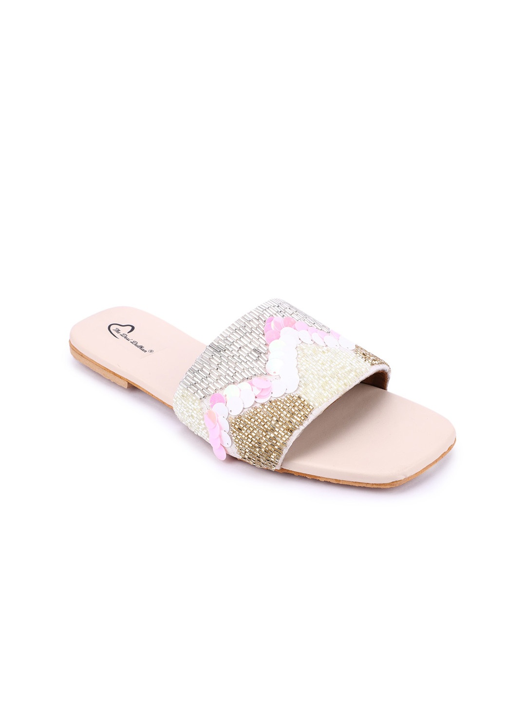 

The Desi Dulhan Women Pink Embellished Party Open Toe Flats