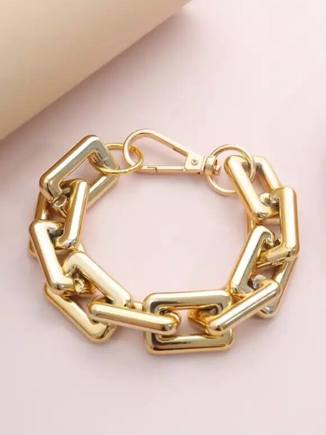 

Pinapes Unisex Gold-Toned Gold-Plated Link Bracelet