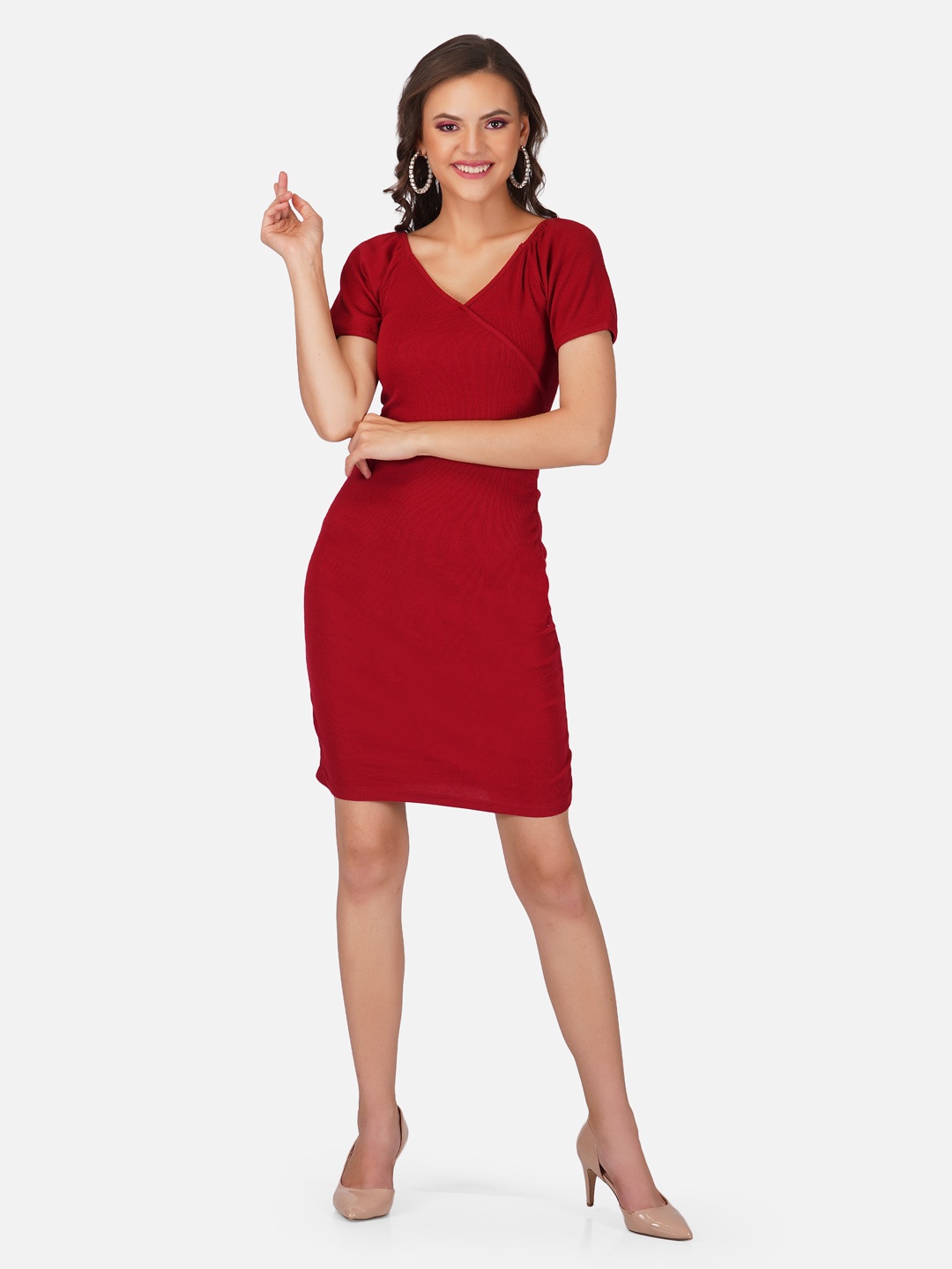 

Tinted Women Maroon Bodycon Dress