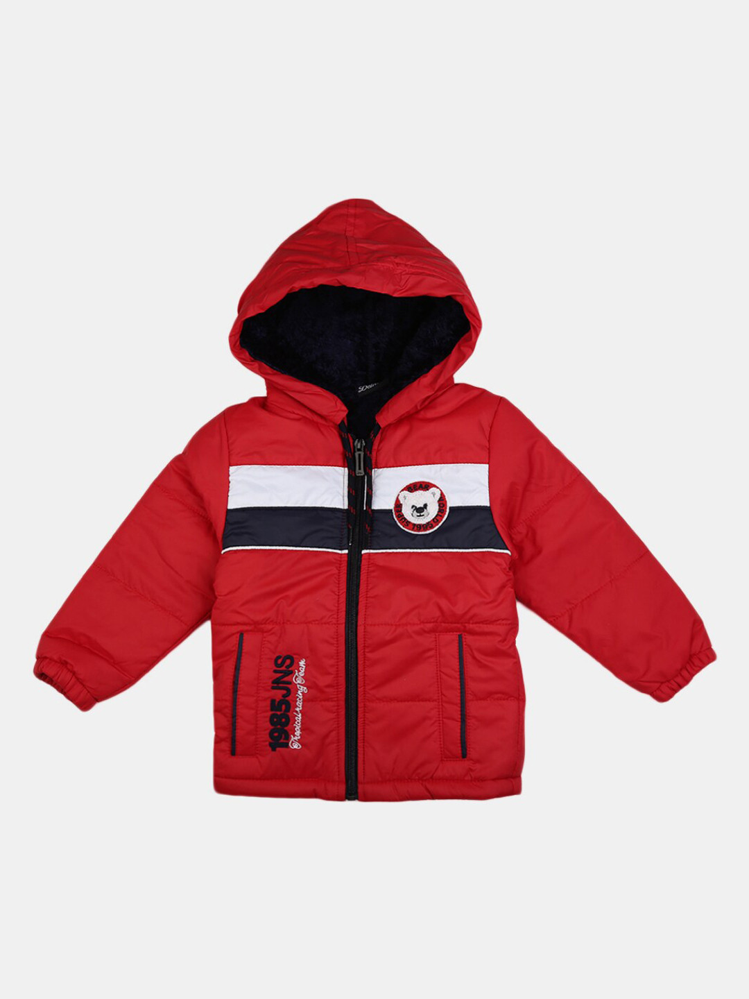

V-Mart Kids Red & White Colourblocked Lightweight Padded Jacket