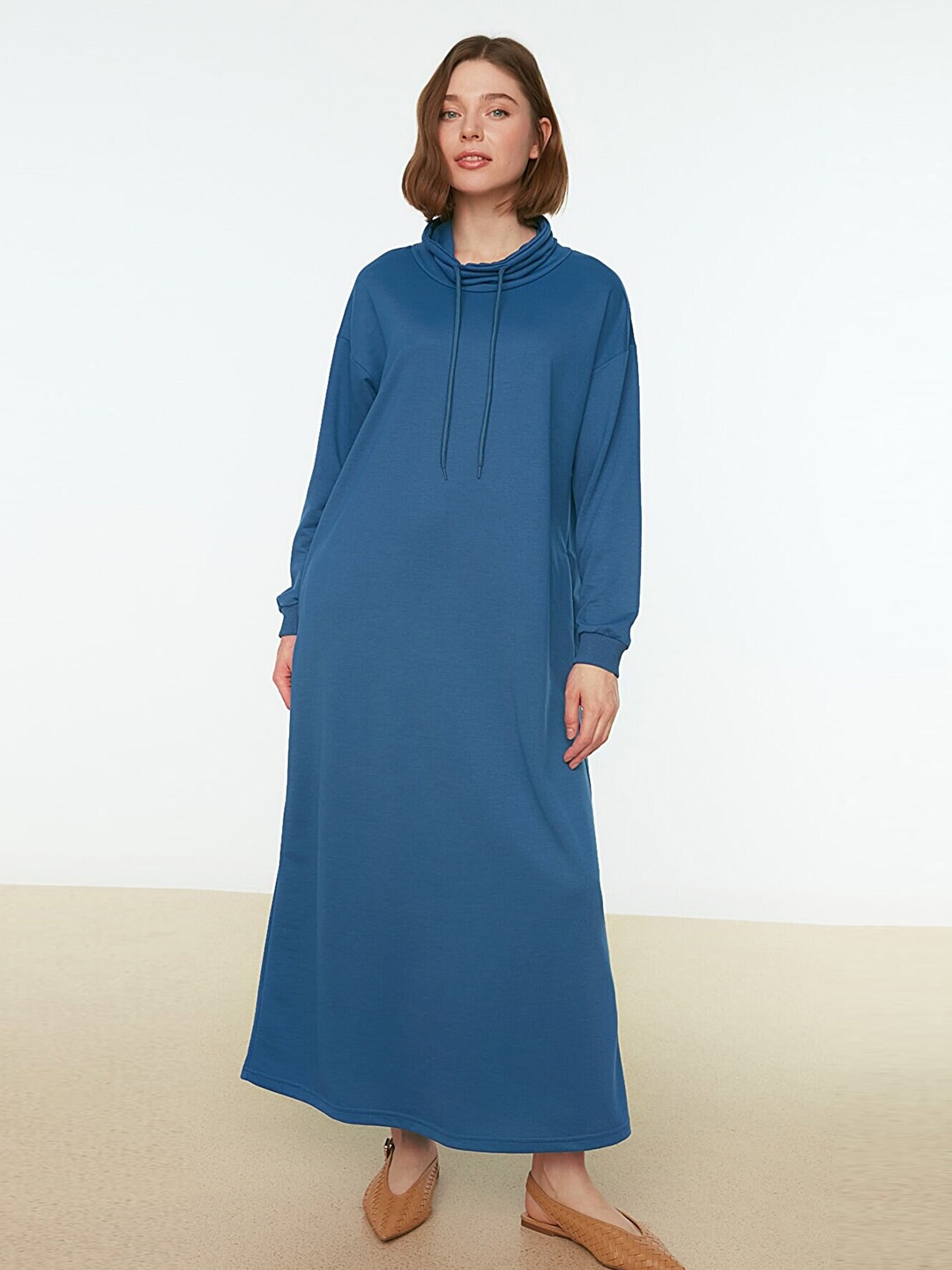 

Trendyol Women Blue Solid A-Line Maxi Dress