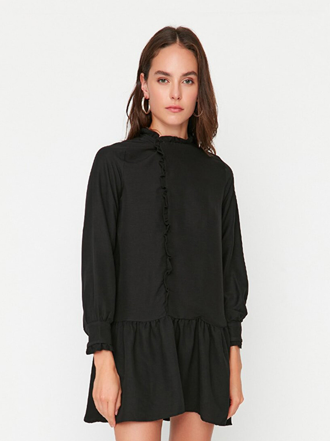 

Trendyol Women Black Peplum Mini Dress