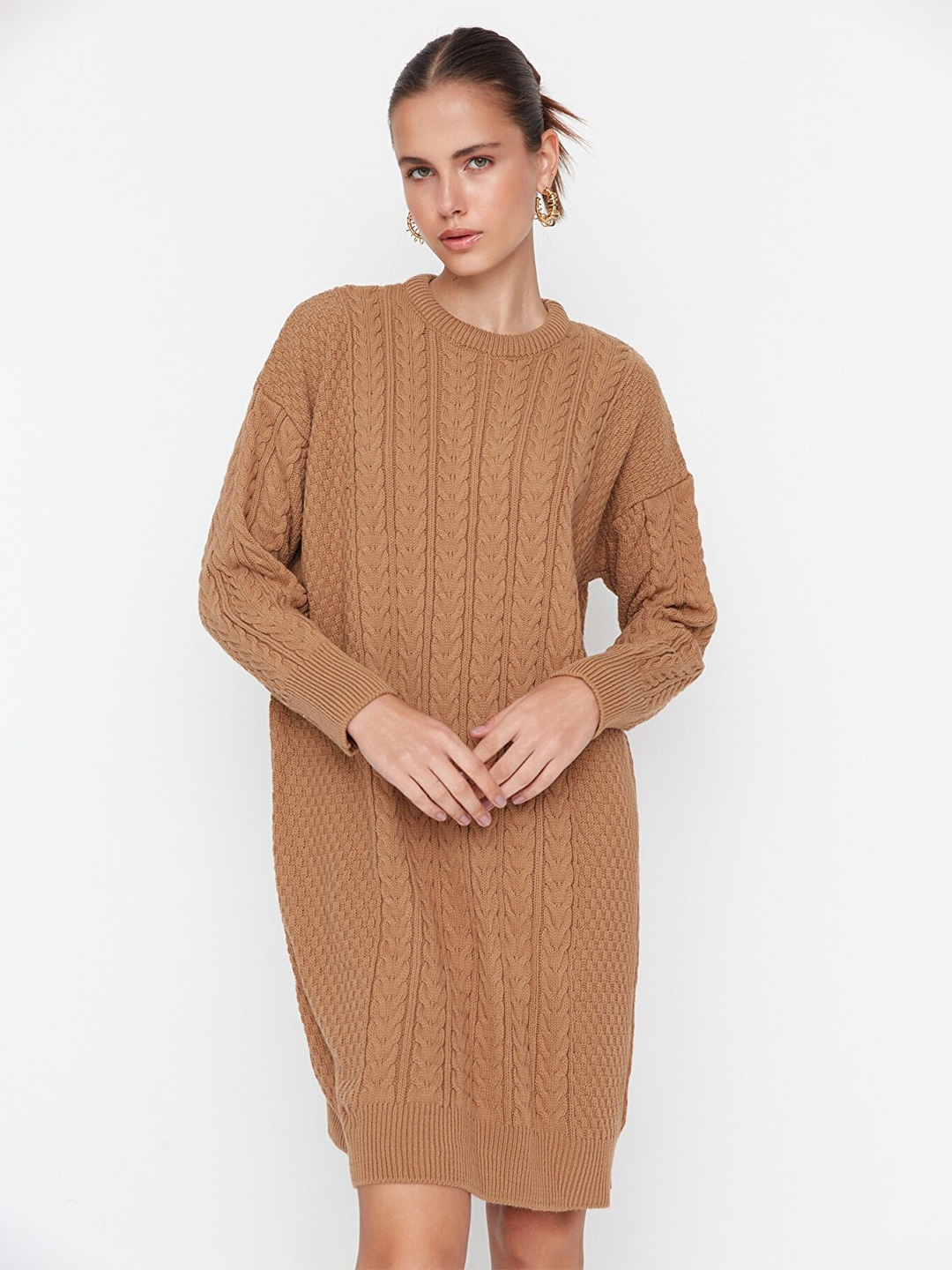 

Trendyol Women Camel Brown Sheath Dress
