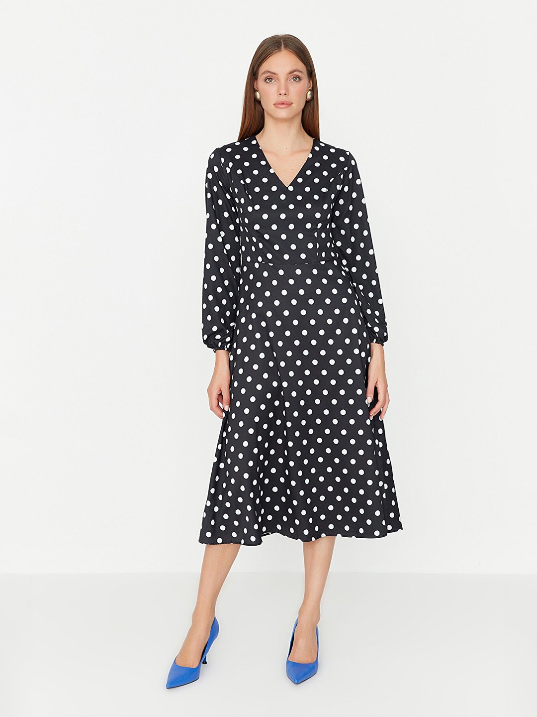 

Trendyol Black & White A-Line Midi Dress