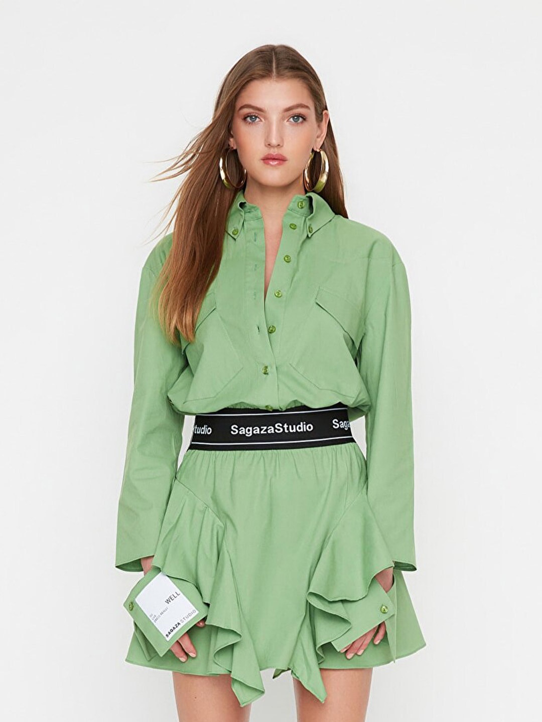 

Trendyol Women Green Solid Dress