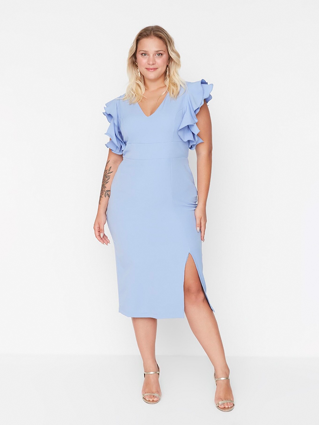 

Trendyol Women Blue Sheath Midi Dress