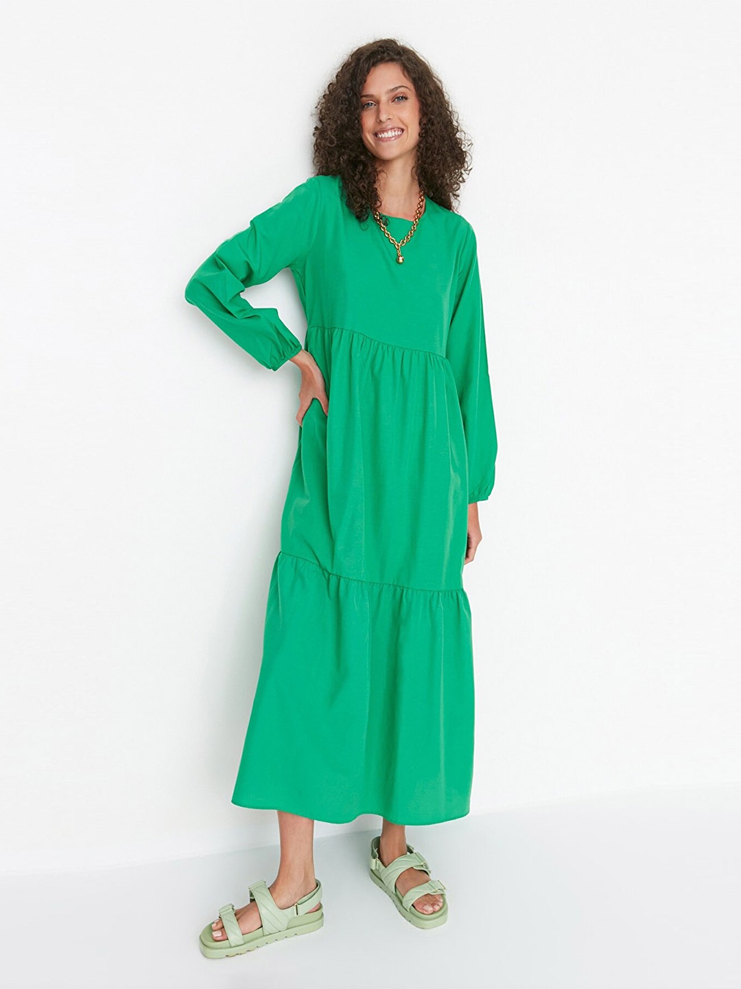 

Trendyol Green A-Line Maxi Dress