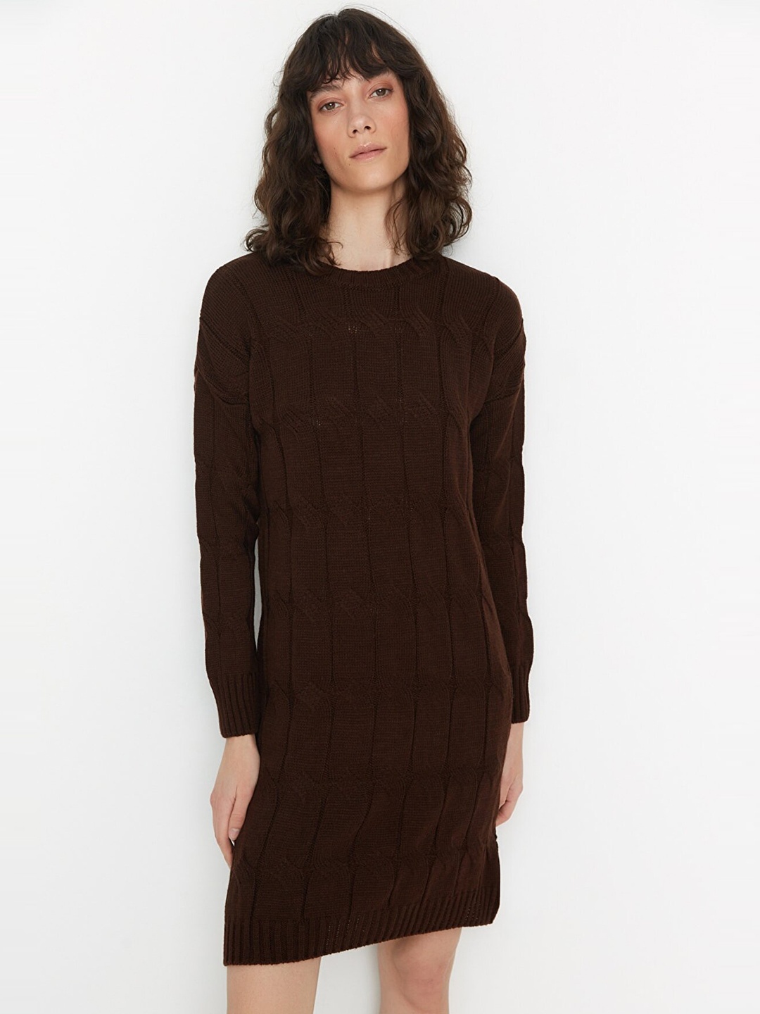 

Trendyol Brown Acrylic Sweater Dress