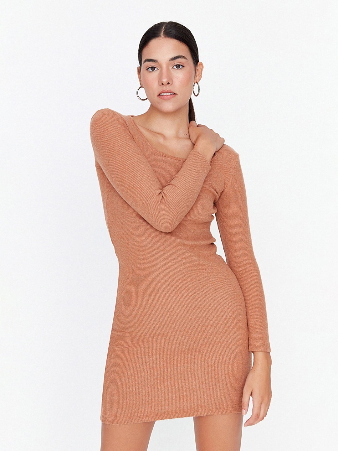 

Trendyol Women Coffee Brown Bodycon Mini Dress