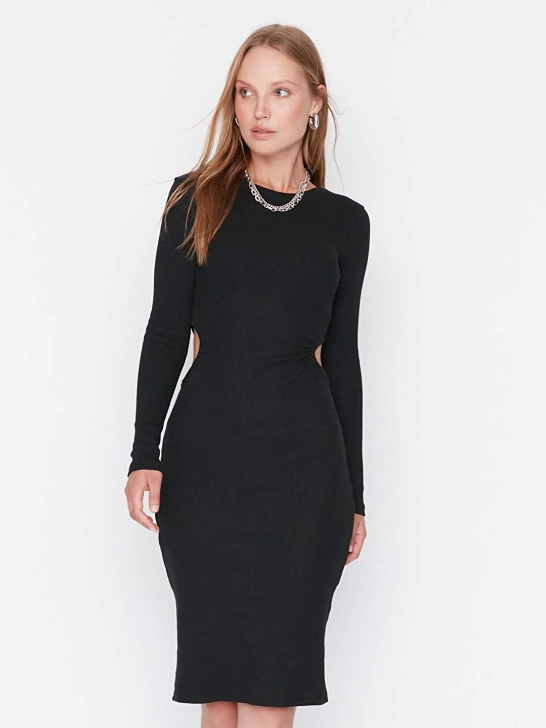 

Trendyol Women Black Solid Bodycon Dress