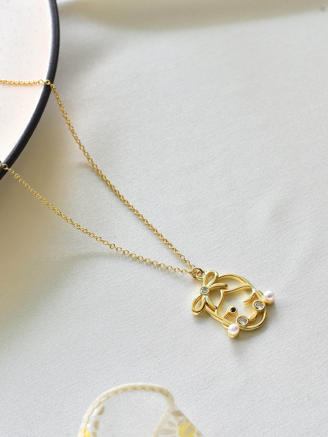 

Klissaa Black Virgo Zodiac Gold Plated Necklace