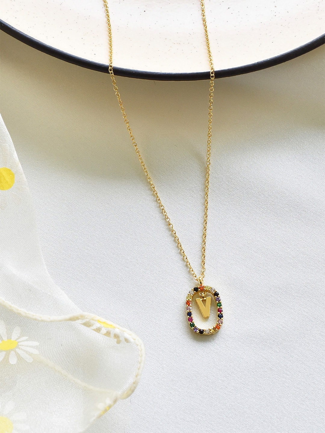 

Klissaa Gold-Plated Personalised Initial Letter Necklace-V